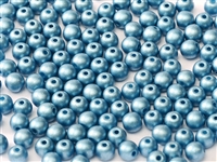 Round Beads 4mm: CZRD4-29434 - Alabaster Metallic Sea Blue - 25 pieces