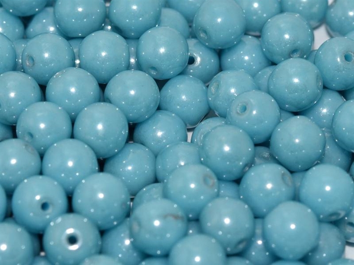 Round Beads 4mm: CZRD4-63020-14400 - Turquoise Shimmer - 25 pieces