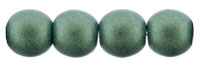 Round Beads 4mm: CZRD4-79051 - Metallic Suede - Light Green - 25 pieces