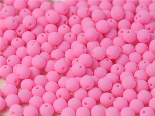 Round Beads 4mm: CZRD4-92923 - Bondelli Matte Soft Pink - 25 pieces