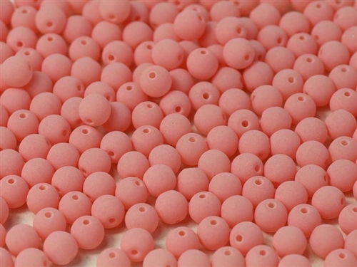 Round Beads 4mm: CZRD4-92944 - Bondelli Matte Coral - 25 pieces