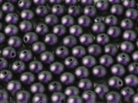 Round Beads 4mm: CZRD4-94101 - Polychrome  Black Raspberry - 25 pieces
