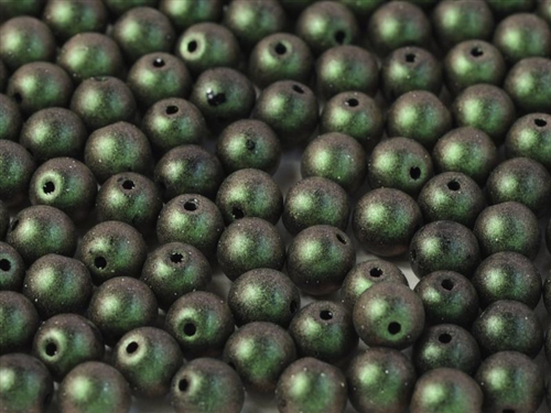 Round Beads 4mm: CZRD4-94103 - Polychrome  Olive Mauve - 25 pieces