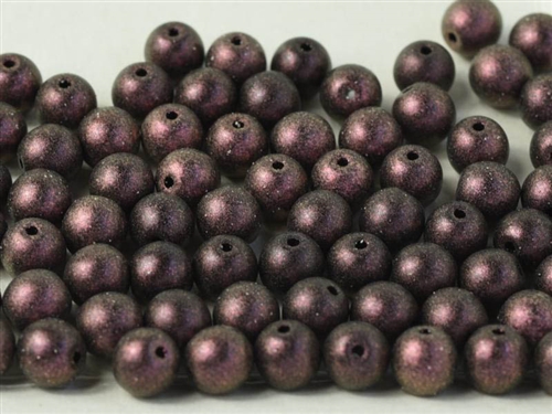 Round Beads 4mm: CZRD4-94108 - Polychrome Dark Violet - 25 pieces