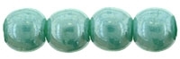 Round Beads 4mm: CZRD4-L6313  - Luster Opaque Turquoise - 25 pieces