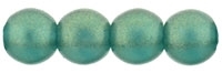 Round Beads 4mm: CZRD4-MSG5073 - Sueded Gold Emerald - 25 pieces