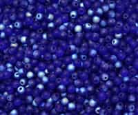 Round Beads 4mm: CZRD4-MX3009 - Cobalt Matte AB - 25 pieces