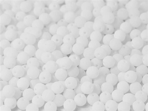 Round Beads 6mm: CZRD6-92920 - Bondelli Matte White - 25 pieces