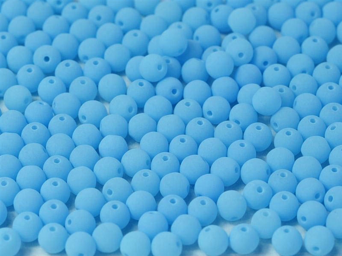 Round Beads 6mm: CZRD6-92927 - Bondelli Matte Blue Raspberry - 25 pieces