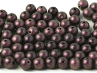 Round Beads 6mm: CZRD6-94108 - Polychrome - Dark Violet - 25 pieces