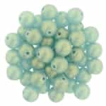 Round Beads 6mm: CZRD6-MSG6021 - Sueded Gold Light Teal - 25 pieces