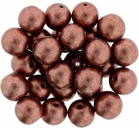 Round Beads 8mm: CZRD8-04B01 - ColorTrends: Saturated Metallic Grenadine - 25 pieces