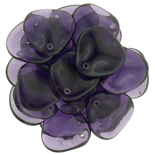 Czech Rose Petals 14/13mmï¿½- CZRP-2051 - Tanzanite - 12 Petals