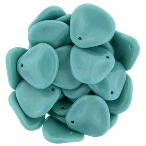 Czech Rose Petals 14/13mm - CZRP-6315 - Persian Turquoise - 12 Petals