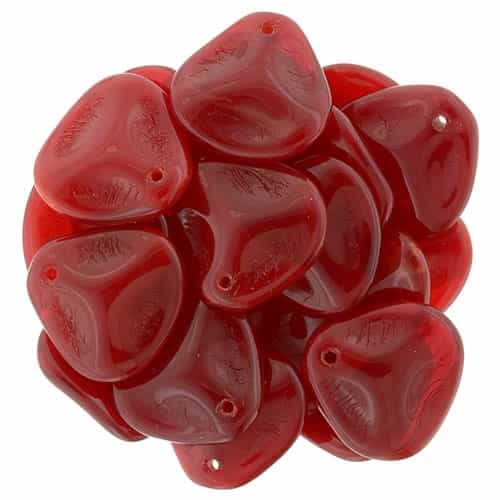 Czech Rose Petals 14/13mmï¿½- CZRP-91260 - Oxblood - 12 Petals