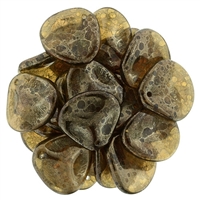 Czech Rose Petals 14/13mmï¿½- CZRP-MD1023 - Moon Dust - Smoky Topaz - 12 Petals