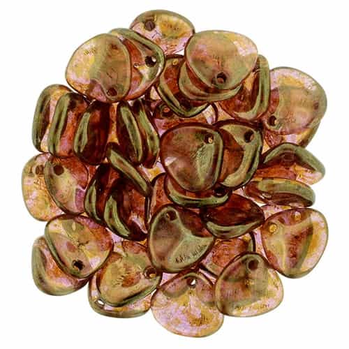 Rose Petals 8/7mm - CZRP8-65491 - Luster Rose/Gold Topaz - 25 Petals