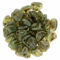 Rose Petals 8/7mm - CZRP8-BT61100 - Milky Peridot - Bronze Picasso - 25 Petals