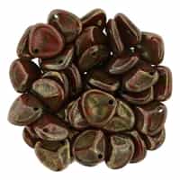 Rose Petals 8/7mm - CZRP8-BT9320 - Opaque Red - Bronze Picasso - 25 Petals