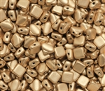 Czech Silky 2-Hole Beads 6x6mm - CZS-01710 - Aztec Gold - 25 count