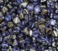 Czech Silky 2-Hole Beads 6x6mm - CZS-20210-27401 - Lavender Chrome - 25 count
