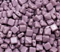Czech Silky 2-Hole Beads 6x6mm - CZS-23020 - Opaque Lilac - 25 count