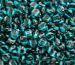 Czech Silky 2-Hole Beads 6x6mm - CZS-60230 - Transparent Viridian - 25 count