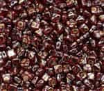 Czech Silky 2-Hole Beads 6x6mm - CZS-90080-2260A - Red Valentinite Dots - 25 count