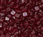 Czech Silky 2-Hole Beads 6x6mm - CZS-90100 - Ruby - 25 count