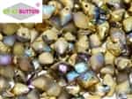 CZSBB-00030-98586 - Spiky Button Beads - Crystal Etched Golden Rainbow - 25 Beads