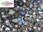 CZSBB-00030-98587 - Spiky Button Beads - Crystal Etched Graphite Rainbow - 25 Beads