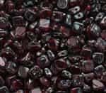 Czech Silky 2-Hole Table Cut Beads 6x6mm - CZS-90090-86800 - Ruby Dark Travertin - 25 count