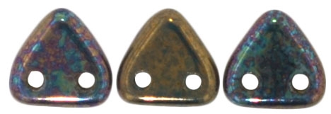CzechMates Two Hole Trangles 6mm: CZT-15765 - Oxidized Bronze