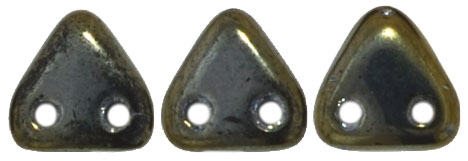 CzechMates Two Hole Trangles 6mm: CZT-21415 - Iris - Brown