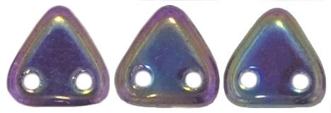 CzechMates Two Hole Trangles 6mm: CZT-21495 - Iris - Purple