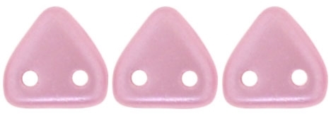 CzechMates Two Hole Trangles 6mm: CZT-25008 - Pearl Coat - Flamingo