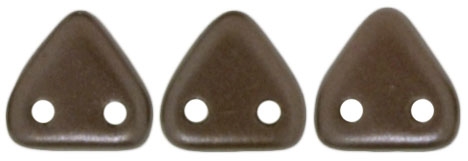 CzechMates Two Hole Trangles 6mm: CZT-25036 - Pearl Coat - Bistre