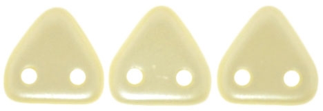 CzechMates Two Hole Trangles 6mm: CZT-25039 - Pearl Coat - Cream