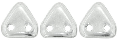 CzechMates Two Hole Trangles 6mm: CZT-27000 - Silver