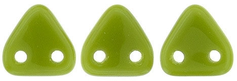 CzechMates Two Hole Trangles 6mm: CZT-53420 - Opaque Olive - 25 count
