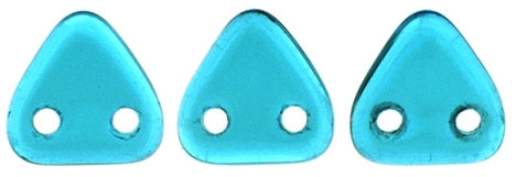 CzechMates Two Hole Trangles 6mm: CZT-6015 - Teal - 25 count