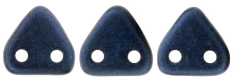 CzechMates Two Hole Trangles 6mm: CZT-79032 - Metallic Suede - Dark Blue - 25 count