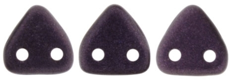 CzechMates Two Hole Trangles 6mm: CZT-79083 - Metallic Suede - Dark Plum - 25 count