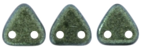 CzechMates Two Hole Trangles 6mm: CZT-94104 - Polychrome - Aqua Teal - 25 Triangles