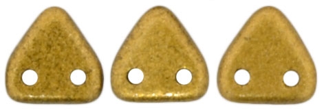 CzechMates Two Hole Trangles 6mm: CZT-K0173 - Matte Metallic Goldenrod