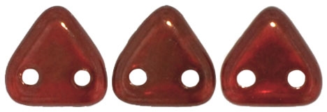 CzechMates Two Hole Trangles 6mm: CZT-LJ9008 - Silversheen - Ruby