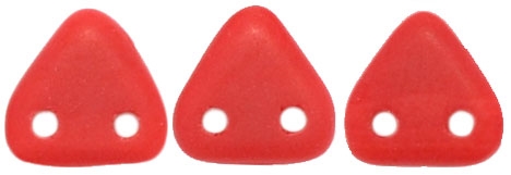 CzechMates Two Hole Trangles 6mm: CZT-M9320 - Matte - Opaque Red