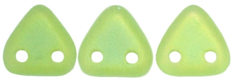 CzechMates Two Hole Trangles 6mm: CZT-MG5023 - Matte Iris - Olivine