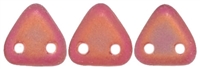 CzechMates Two Hole Trangles 6mm: CZT-MG9008 - Matte Iris - Siam Ruby - 25 count