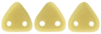 CzechMates Two Hole Trangles 6mm: CZT-MSG13010 - Sueded Gold Opaque Light Beige - 25 count